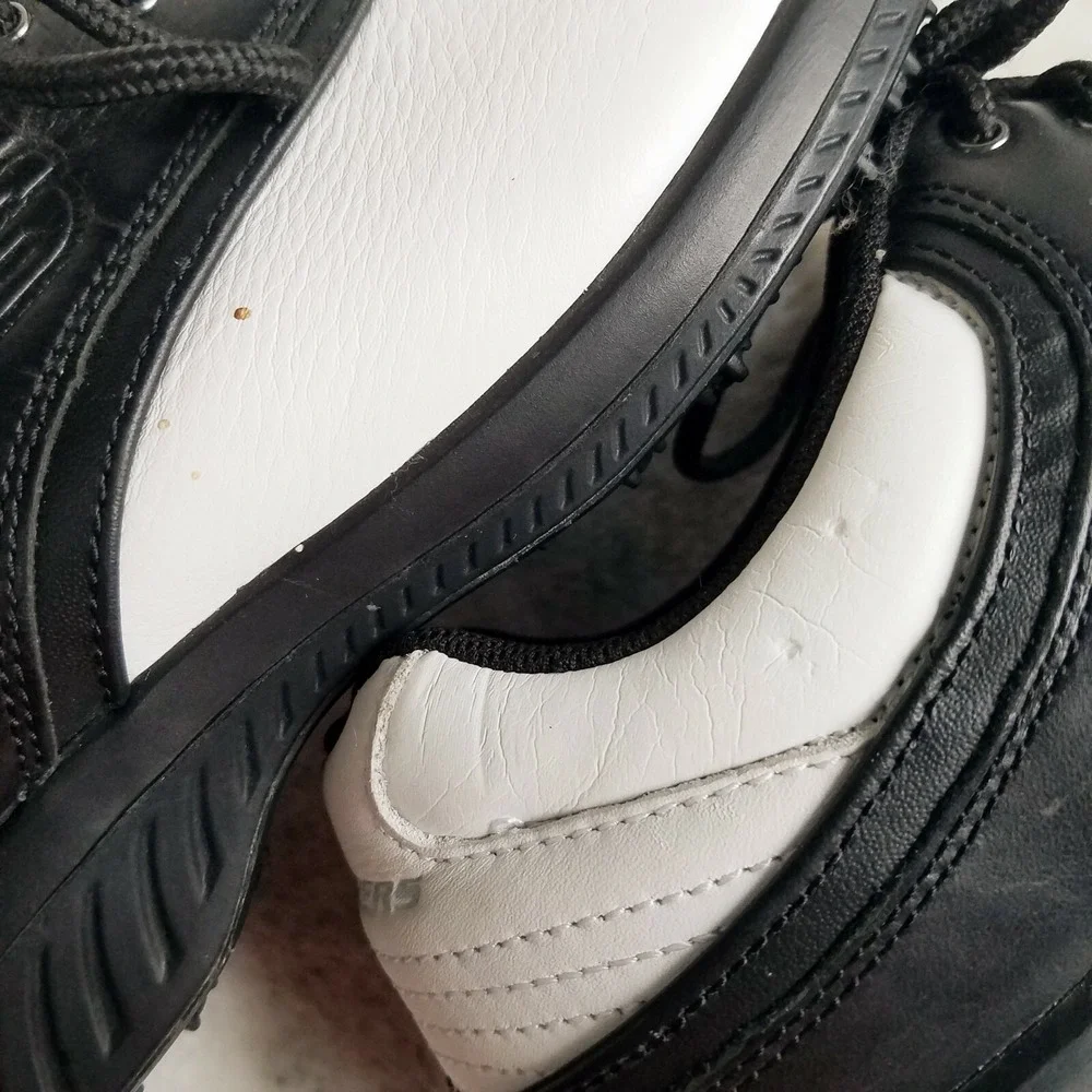 Skechers Mens Golf Shoes 6.5‎ Black White Leather Oxford Round Toe Rubber 52026